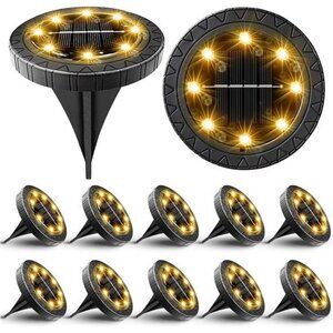 2 Sets Solar Powered Ground lights 12 Pack,Waterproof LED Solar Lights Outdoor l